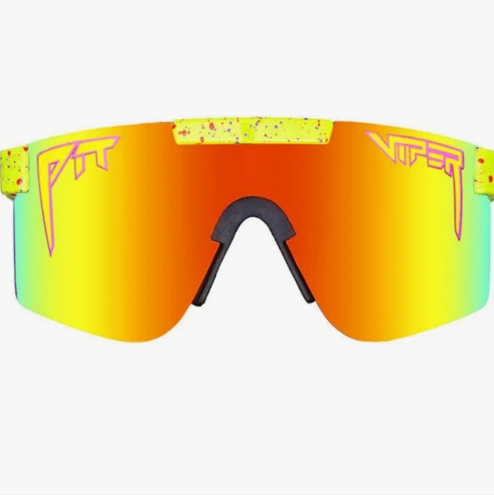 EXTRA WIDE Pit Viper Yellow and Green Sunglasses